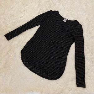 Evereve + M.Stars Black Striped Long Sleeve Shirt